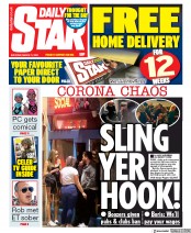 Daily Star (UK) Newspaper Front Page for 21 March 2020