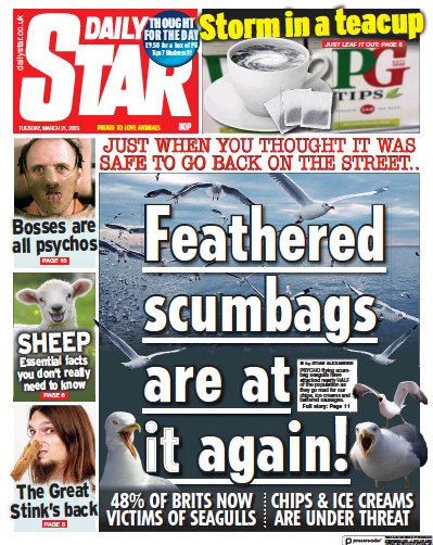 Daily Star Newspaper Front Page (UK) for 21 March 2023