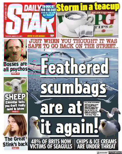 Daily Star Newspaper Front Page (UK) for 21 March 2023
