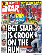 Daily Star (UK) Newspaper Front Page for 21 April 2014