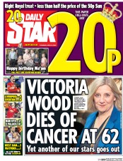 Daily Star (UK) Newspaper Front Page for 21 April 2016