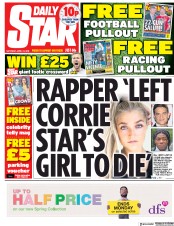 Daily Star (UK) Newspaper Front Page for 21 April 2018