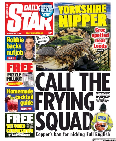 Daily Star Newspaper Front Page (UK) for 21 May 2020