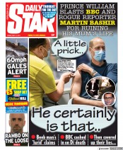 Daily Star (UK) Newspaper Front Page for 21 May 2021