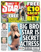 Daily Star (UK) Newspaper Front Page for 21 June 2013