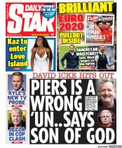 Daily Star (UK) Newspaper Front Page for 21 June 2021
