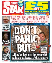 Daily Star front page for 21 June 2022