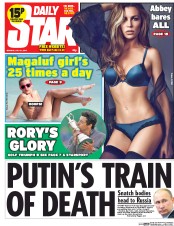 Daily Star (UK) Newspaper Front Page for 21 July 2014