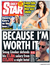 Daily Star (UK) Newspaper Front Page for 21 July 2017