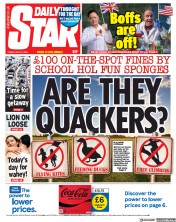 Daily Star (UK) Newspaper Front Page for 21 July 2023