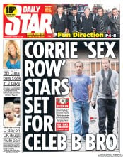 Daily Star (UK) Newspaper Front Page for 21 August 2013