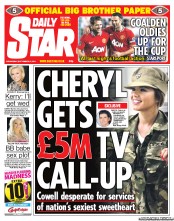 Daily Star (UK) Newspaper Front Page for 21 September 2011