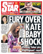 Daily Star (UK) Newspaper Front Page for 21 September 2012