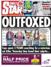 Daily Star (UK) Newspaper Front Page for 21 September 2018