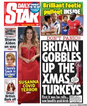 Daily Star (UK) Newspaper Front Page for 21 September 2020