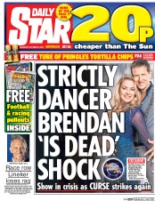 Daily Star (UK) Newspaper Front Page for 22 October 2016
