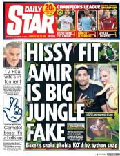 Daily Star (UK) Newspaper Front Page for 22 November 2017