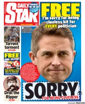 Daily Star (UK) Newspaper Front Page for 22 January 2021