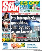 Daily Star front page for 22 January 2022