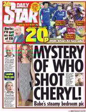 Daily Star (UK) Newspaper Front Page for 22 February 2016