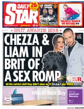 Daily Star (UK) Newspaper Front Page for 22 February 2018