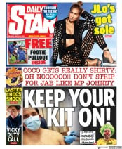 Daily Star (UK) Newspaper Front Page for 22 March 2021