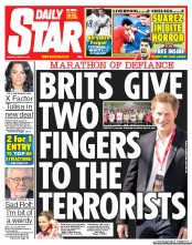 Daily Star Newspaper Front Page (UK) for 22 April 2013