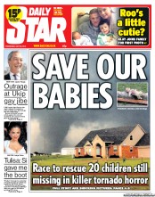 Daily Star Newspaper Front Page (UK) for 22 May 2013