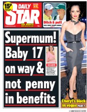 Daily Star (UK) Newspaper Front Page for 22 May 2014