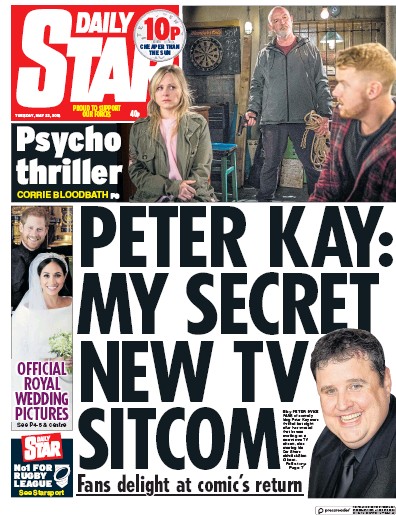 Daily Star Newspaper Front Page (UK) for 22 May 2018