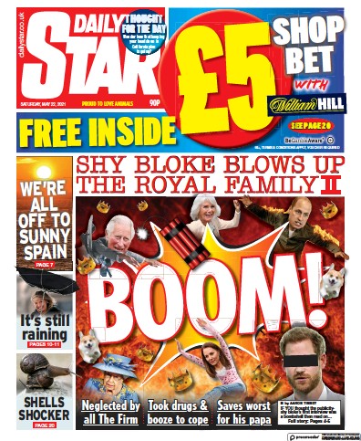 Daily Star Newspaper Front Page (UK) for 22 May 2021