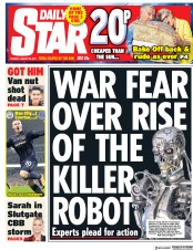 Daily Star (UK) Newspaper Front Page for 22 August 2017