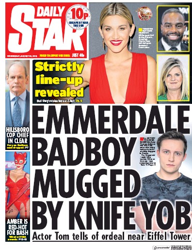 Daily Star Newspaper Front Page (UK) for 22 August 2018