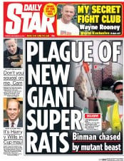 Daily Star (UK) Newspaper Front Page for 22 September 2015