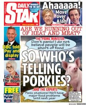 Daily Star (UK) Newspaper Front Page for 22 September 2021