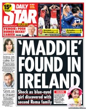 Daily Star Newspaper Front Page (UK) for 23 October 2013