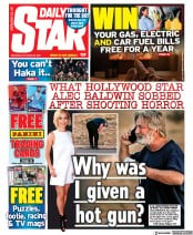 Daily Star (UK) Newspaper Front Page for 23 October 2021