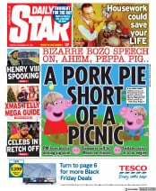 Daily Star (UK) Newspaper Front Page for 23 November 2021