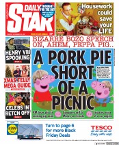 Daily Star (UK) Newspaper Front Page for 23 November 2021