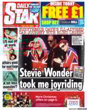 Daily Star front page for 23 November 2023