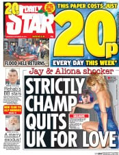 Daily Star (UK) Newspaper Front Page for 23 December 2015