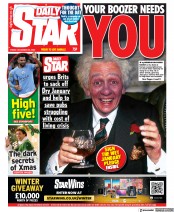 Daily Star (UK) Newspaper Front Page for 23 December 2022