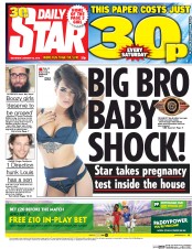 Daily Star (UK) Newspaper Front Page for 23 January 2016
