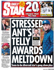 Daily Star (UK) Newspaper Front Page for 23 January 2018