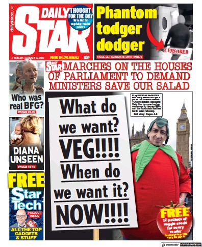 Daily Star Newspaper Front Page (UK) for 23 February 2023