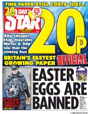 Daily Star (UK) Newspaper Front Page for 23 March 2016