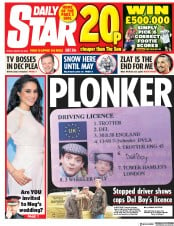 Daily Star (UK) Newspaper Front Page for 23 March 2018