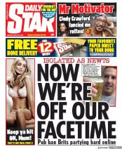 Daily Star (UK) Newspaper Front Page for 23 March 2020
