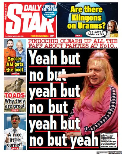 Daily Star Newspaper Front Page (UK) for 23 March 2023