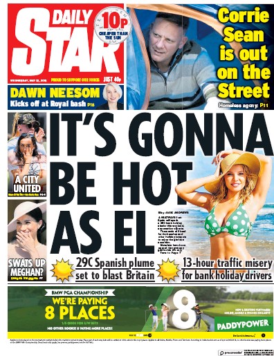 Daily Star Newspaper Front Page (UK) for 23 May 2018